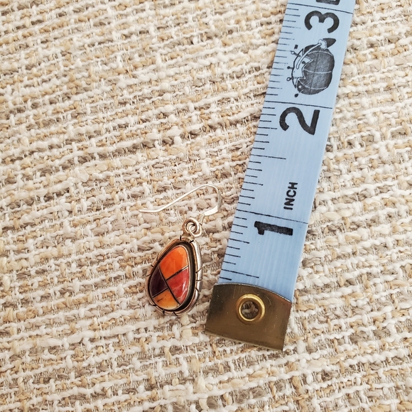 Vintage Native American Inlay Earrings - Picture 5 of 8